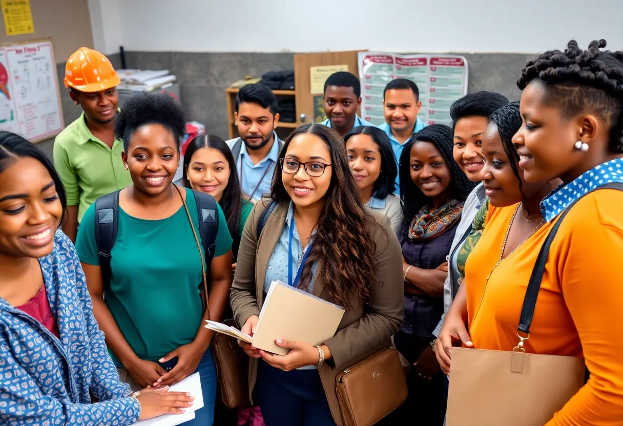 Participants engaged in a workforce training program in Louisiana