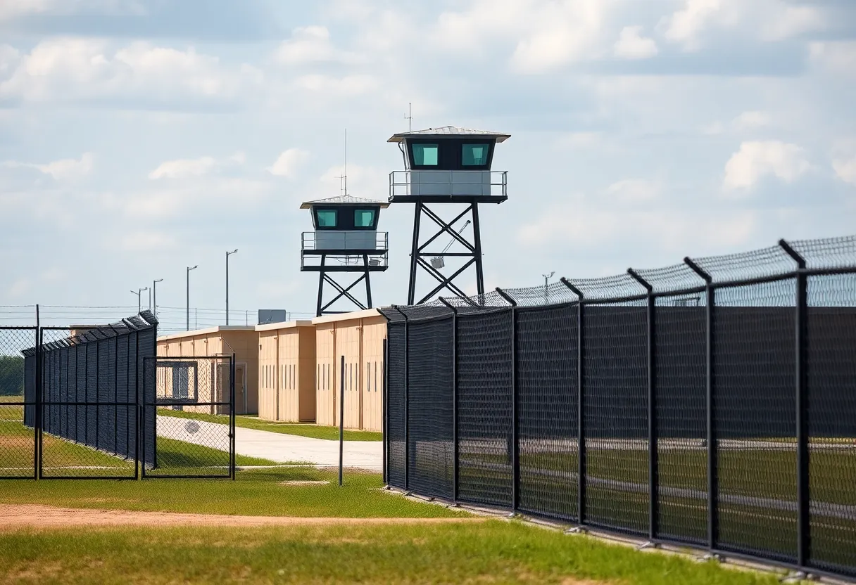Entrance to the Louisiana Lockup immigration detention facility