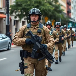 National Guard personnel patrolling in New Orleans during a crime control initiative