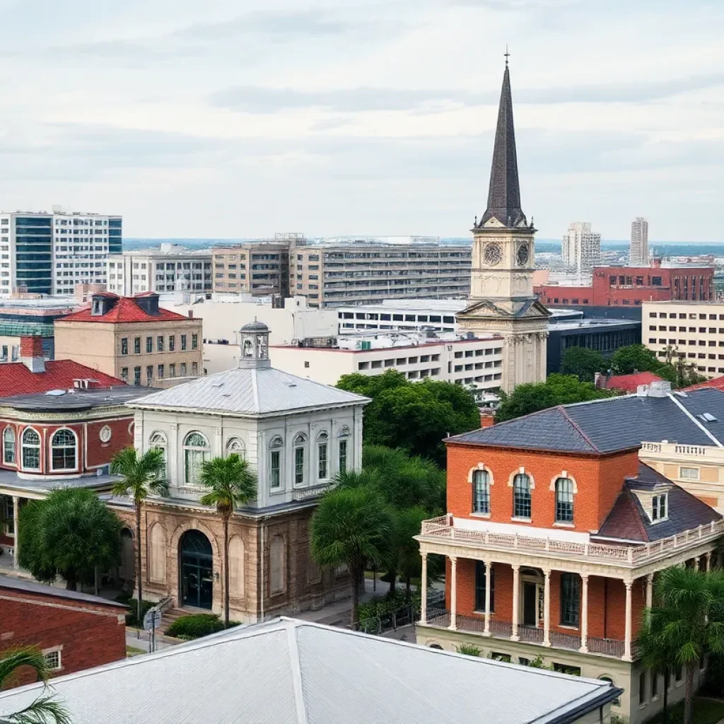 Cityscape of New Orleans featuring local schools