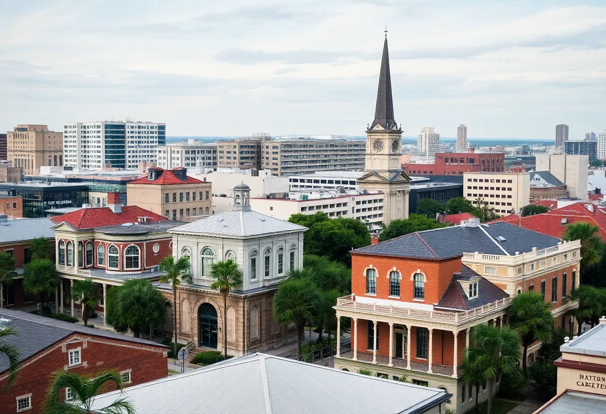 Cityscape of New Orleans featuring local schools