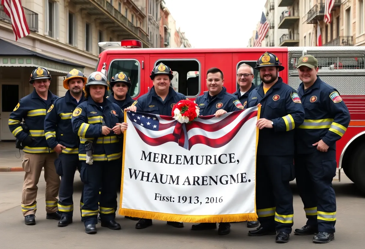Firefighters in New Orleans remembering 9/11 on the anniversary.