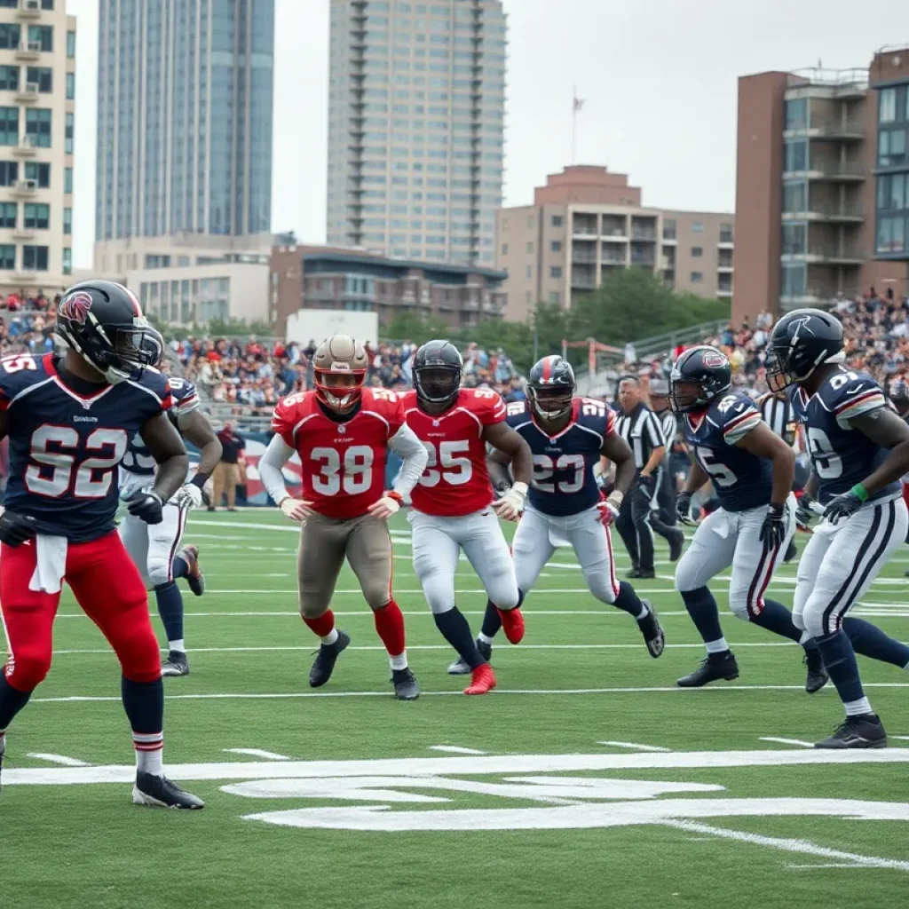 New Orleans Saints players in a football game