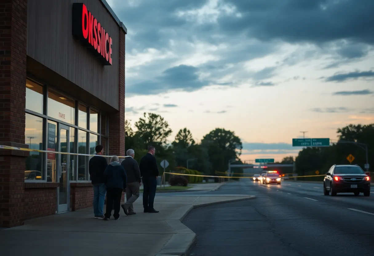 Police scene at a shooting location in New Orleans