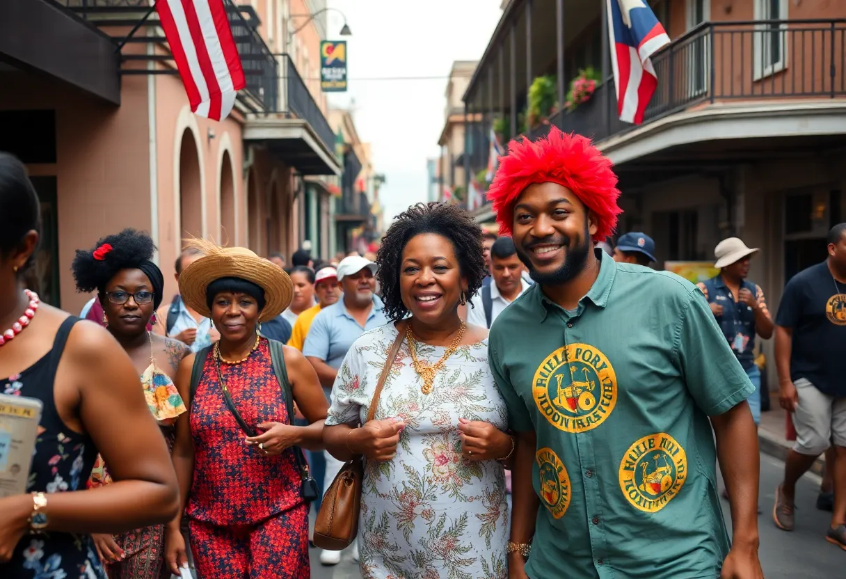 Community celebration in New Orleans commemorating Hurricane Katrina recovery.