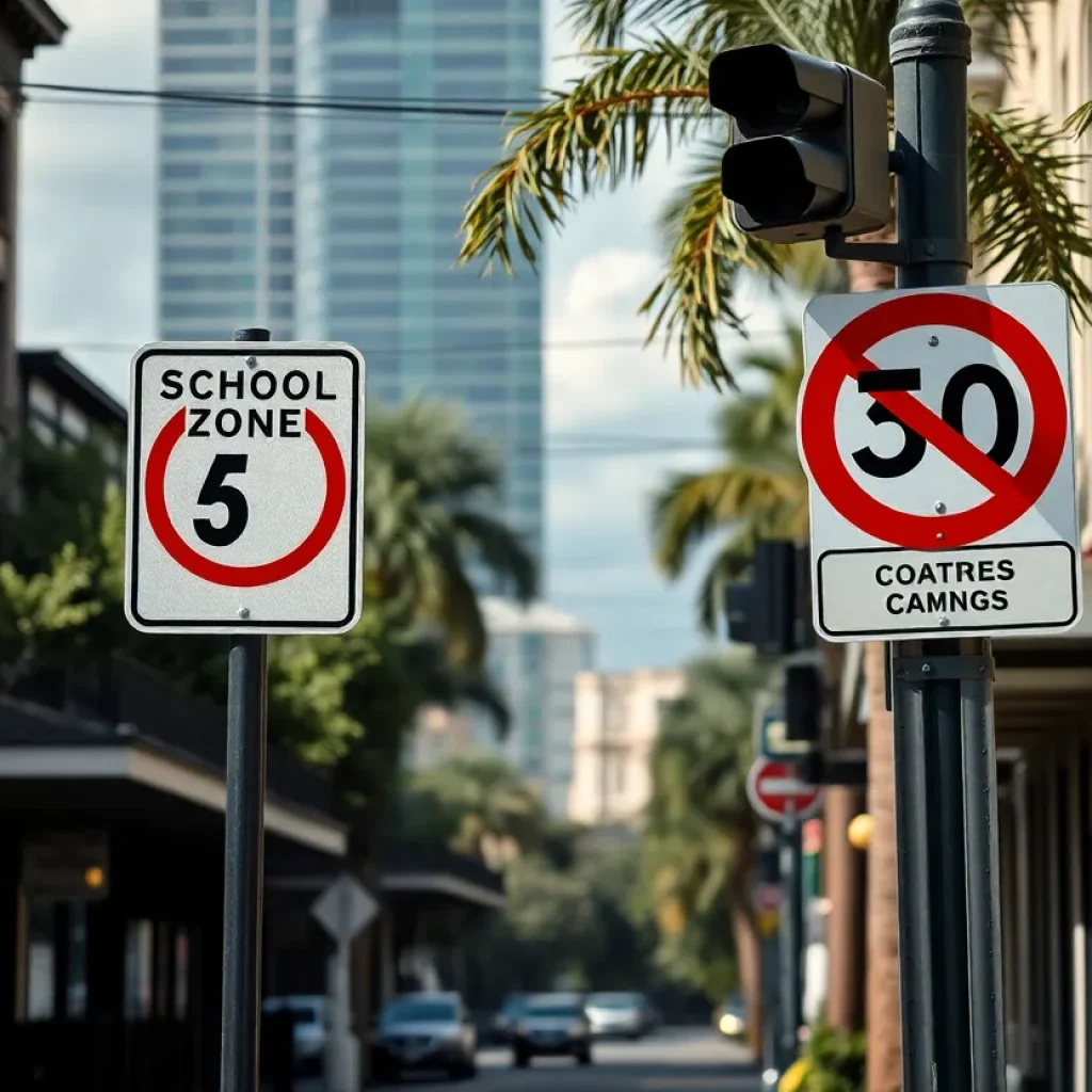 Traffic camera in a New Orleans school zone.