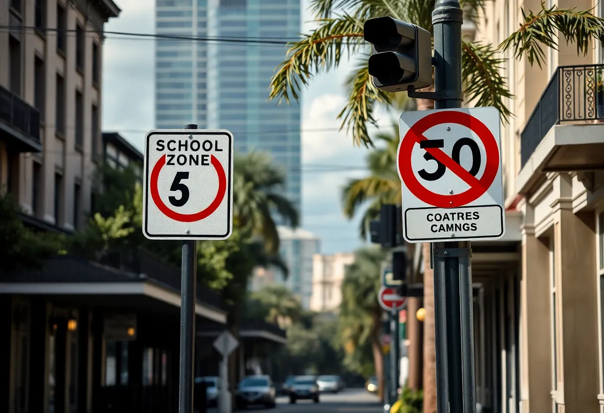 Traffic camera in a New Orleans school zone.