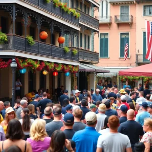 Crowd enjoying live music at the NOLAxNOLA concert series in New Orleans