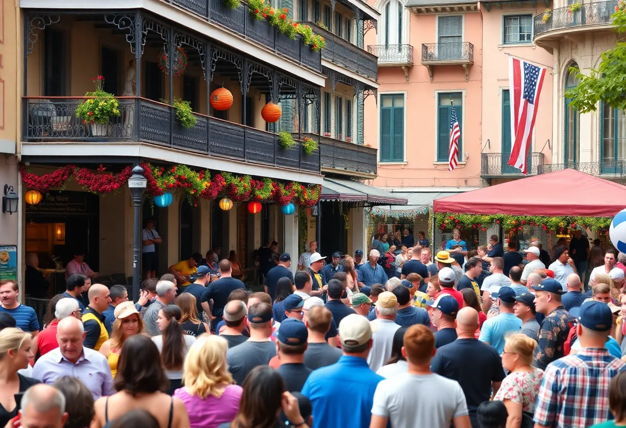 Crowd enjoying live music at the NOLAxNOLA concert series in New Orleans