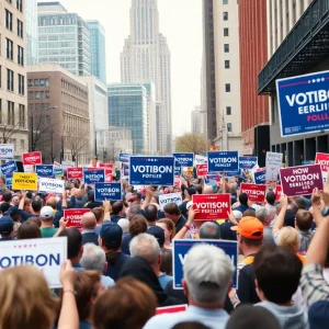 Crowds at a New Orleans mayoral campaign event