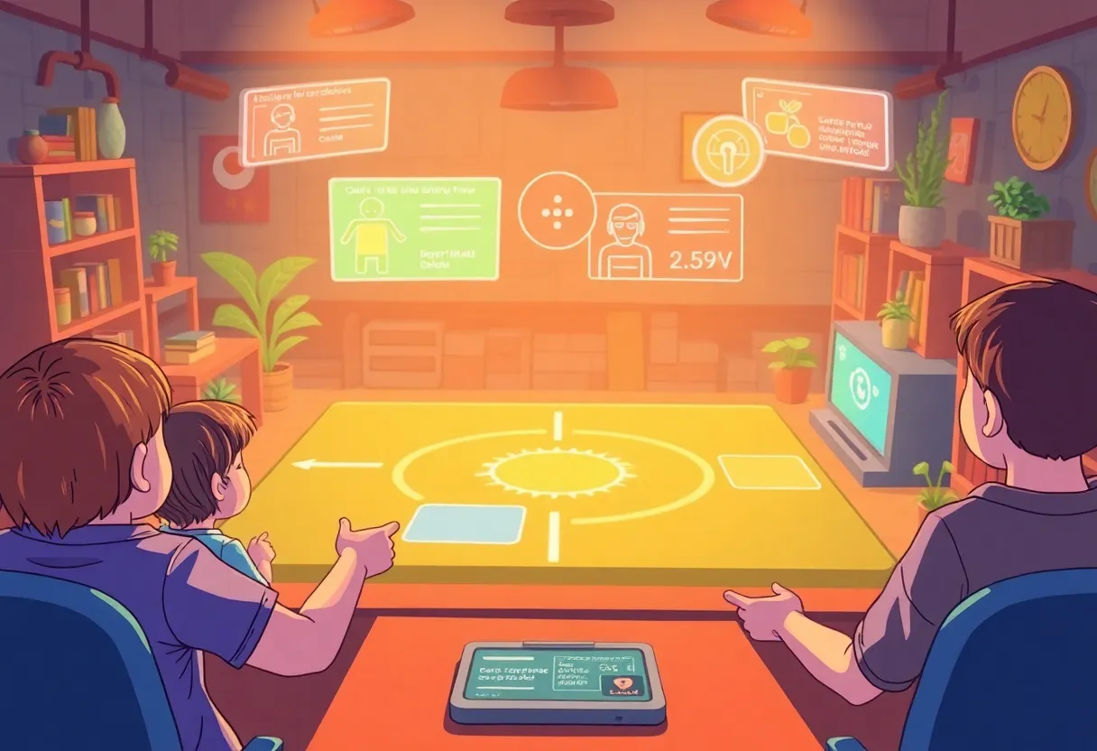 An illustration showing a secure gaming environment for children on Roblox