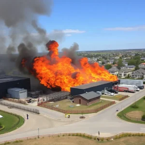 Emergency response to fire at Smitty's Supply Inc.