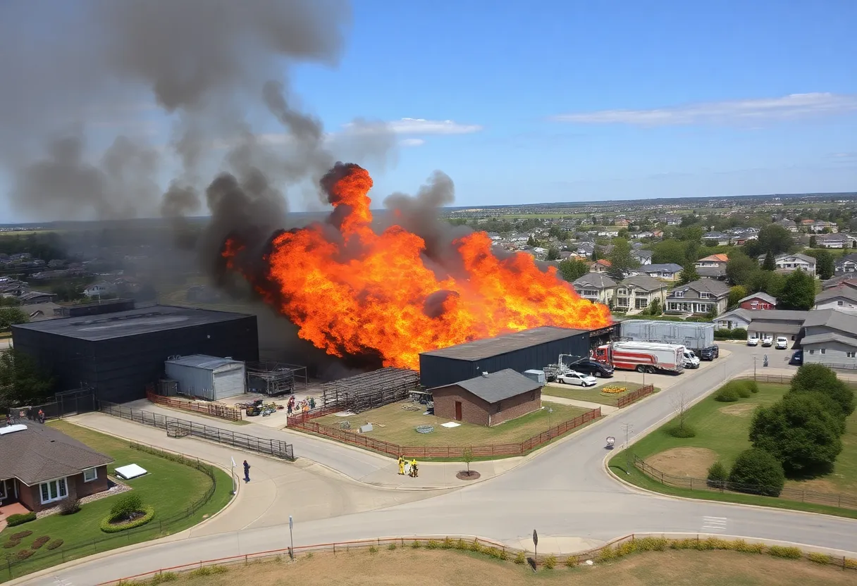 Emergency response to fire at Smitty's Supply Inc.