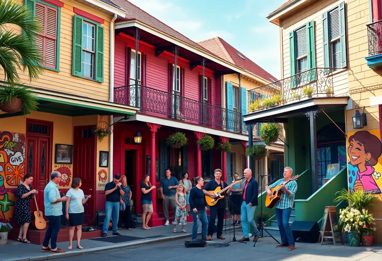Colorful homes and street art in New Orleans