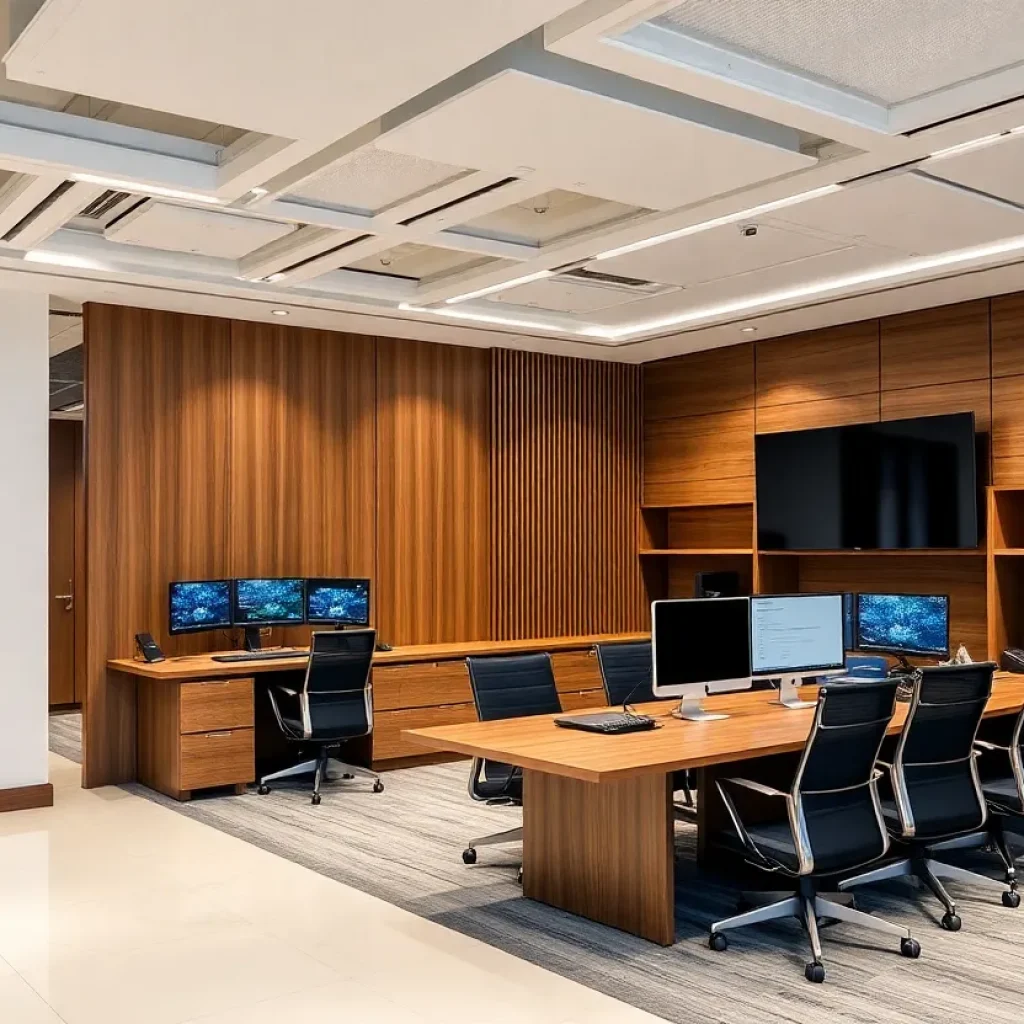 Modern executive offices under renovation at Caesars New Orleans