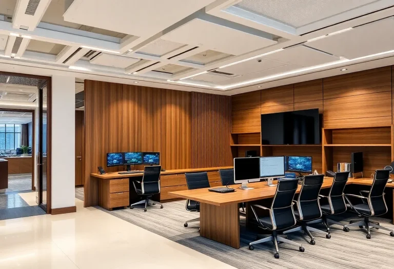 Modern executive offices under renovation at Caesars New Orleans