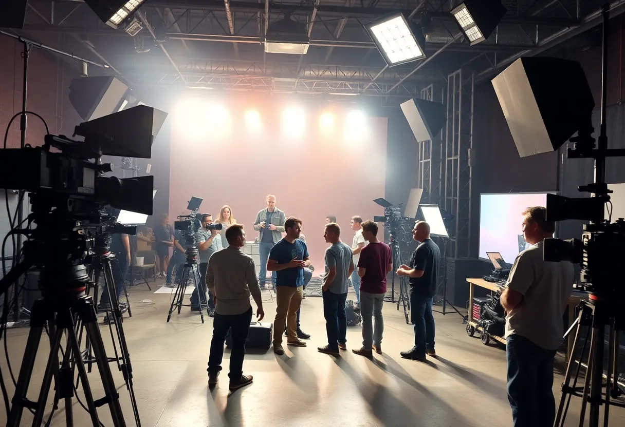 Film production set in Chalmette, Louisiana
