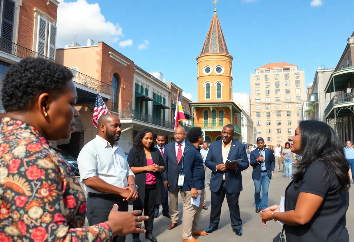 Leaders discussing community engagement in New Orleans
