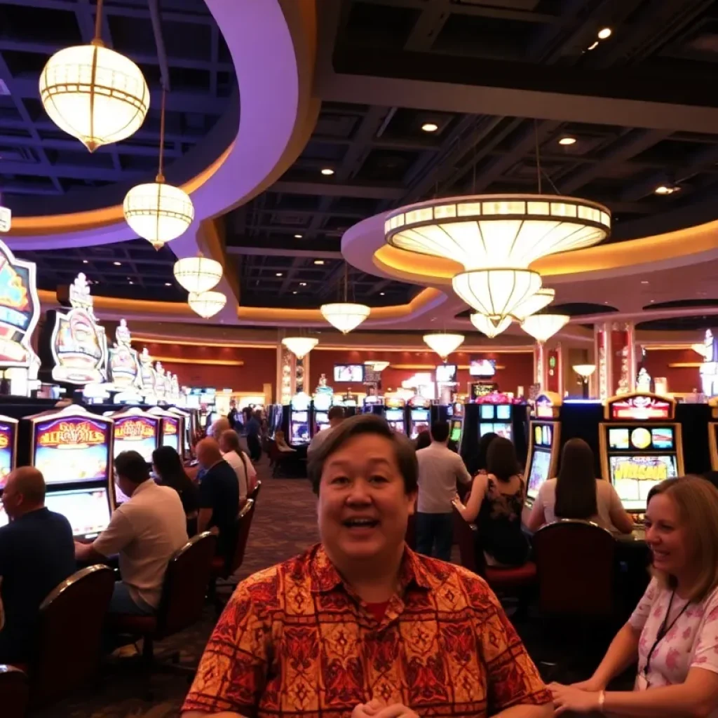 Interior view of the Coushatta Casino Resort showcasing vibrant gaming area