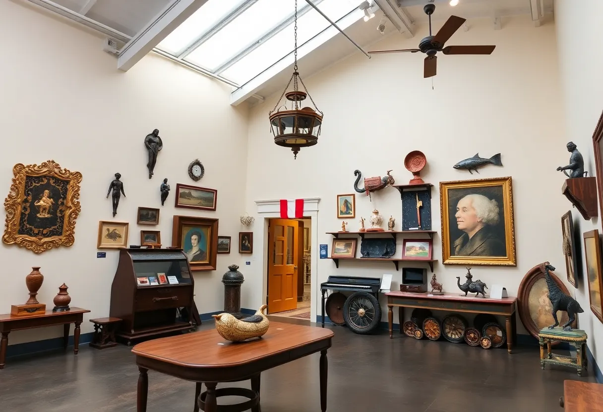 Interior view of a cultural center dedicated to Francophone heritage in New Orleans.
