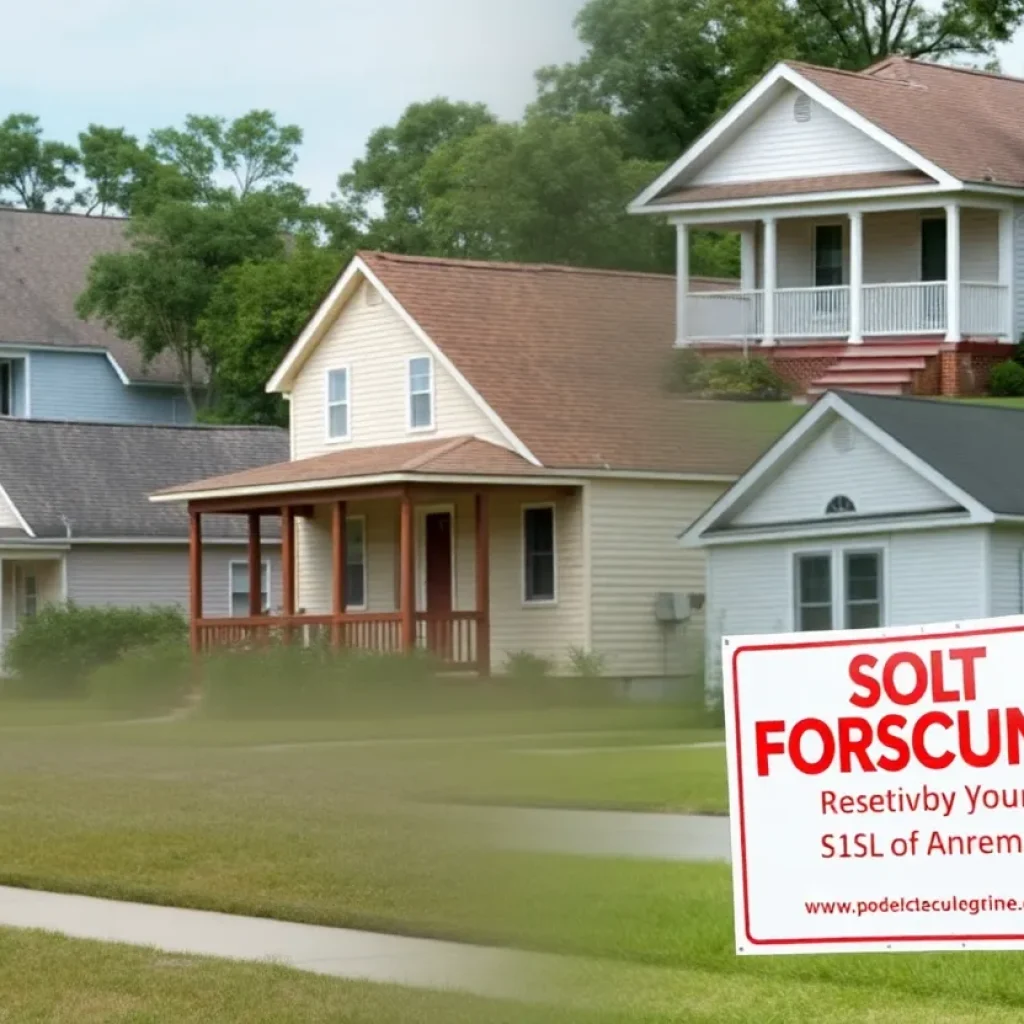 Homes in South Louisiana with foreclosure signs