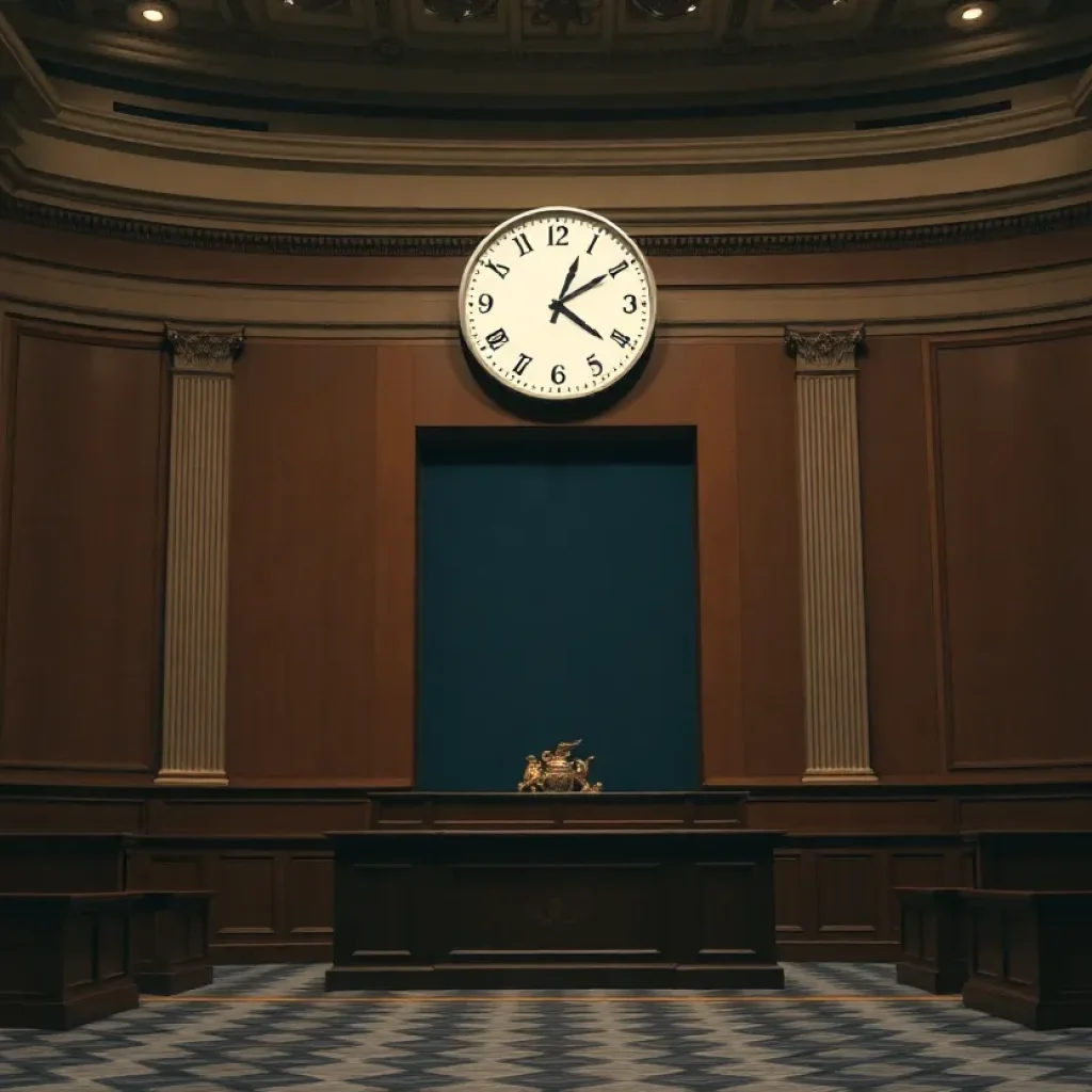 Empty congressional chamber symbolizing government shutdown