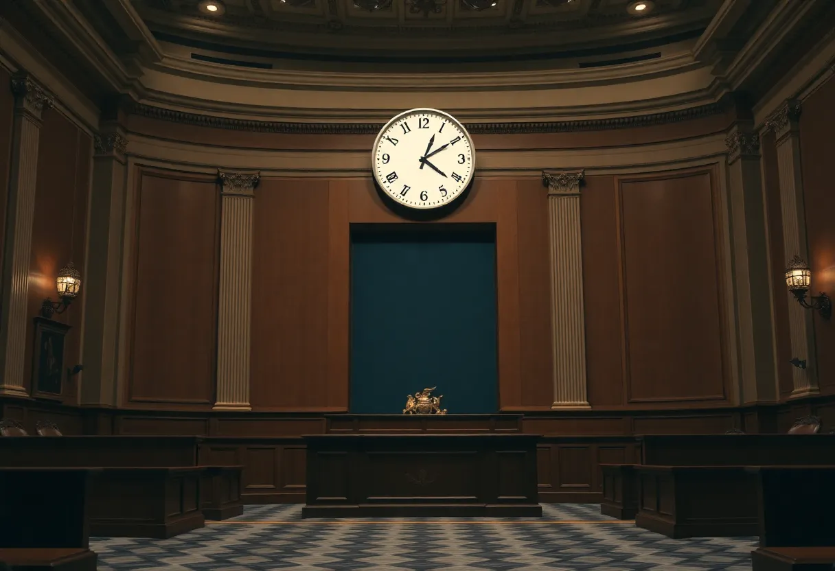 Empty congressional chamber symbolizing government shutdown