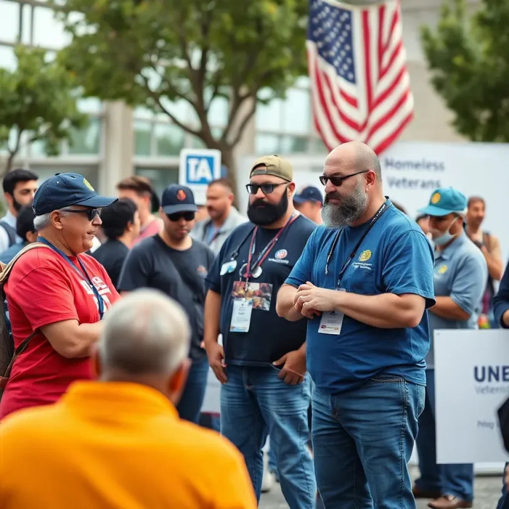 Veterans receiving assistance at the Stand Down event in New Orleans