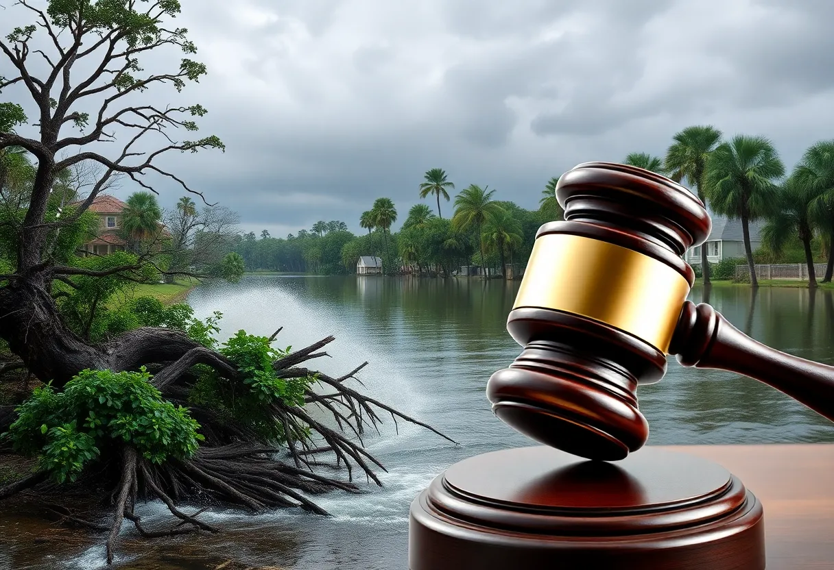 Legal action against a tree removal service after Hurricane Ida