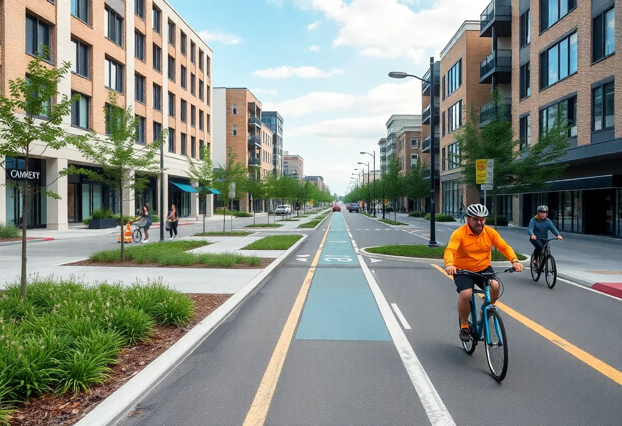 Revitalization of Johnston Street with pedestrian and cyclist amenities