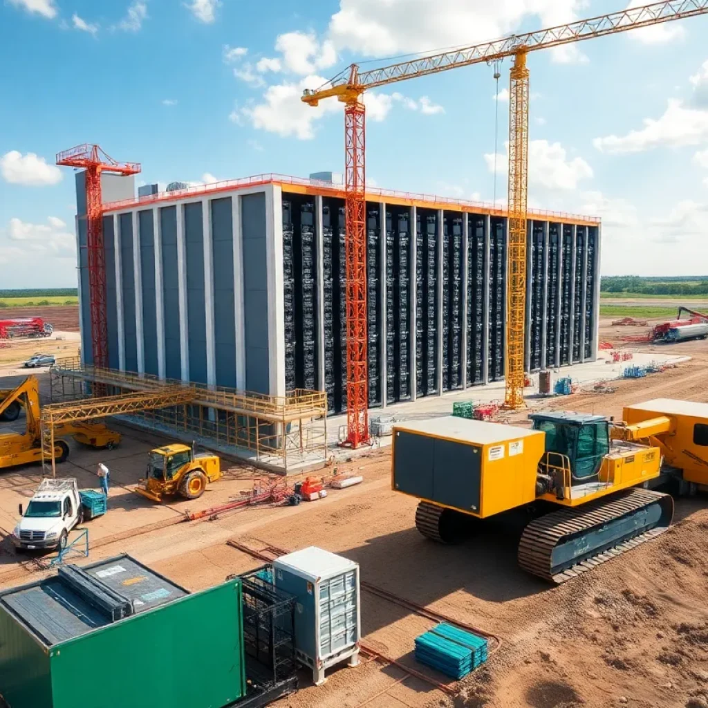 Construction site of a data center in Louisiana