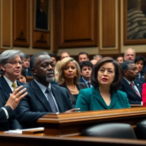 Diverse lawmakers engaged in a debate over congressional redistricting.