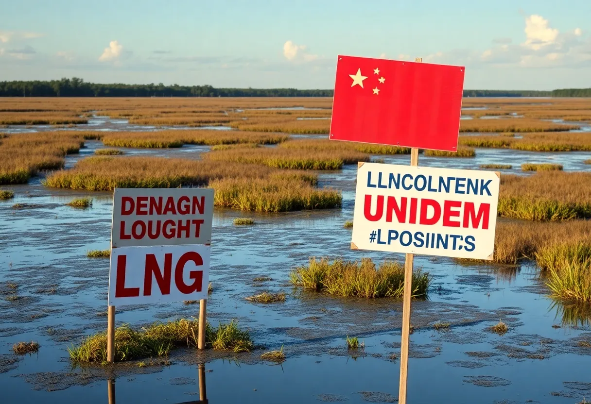 Wetlands in Louisiana showcasing environmental concerns related to LNG projects