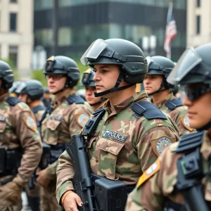 National Guard troops assisting local law enforcement in Louisiana