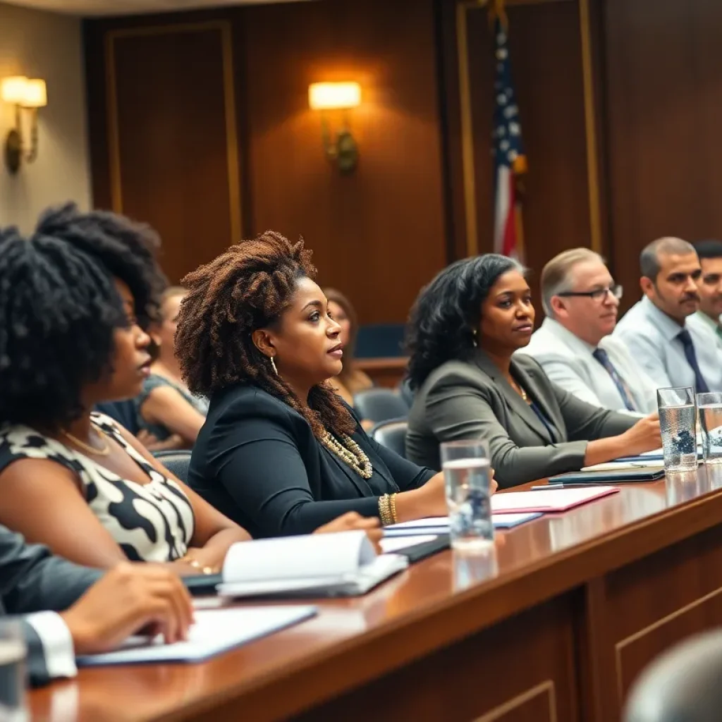 A diverse New Orleans City Council meeting in session.