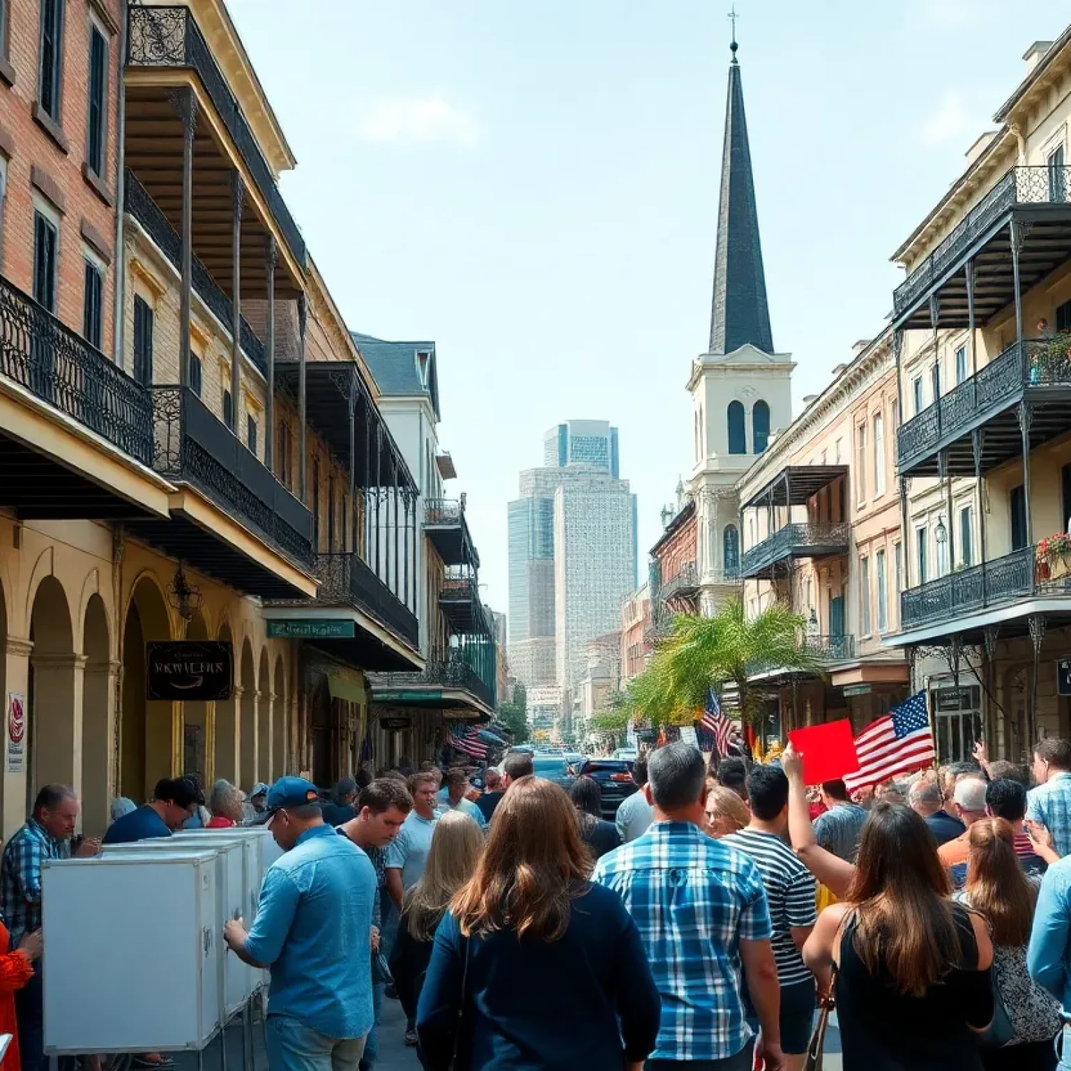 Voters in New Orleans celebrating the election results