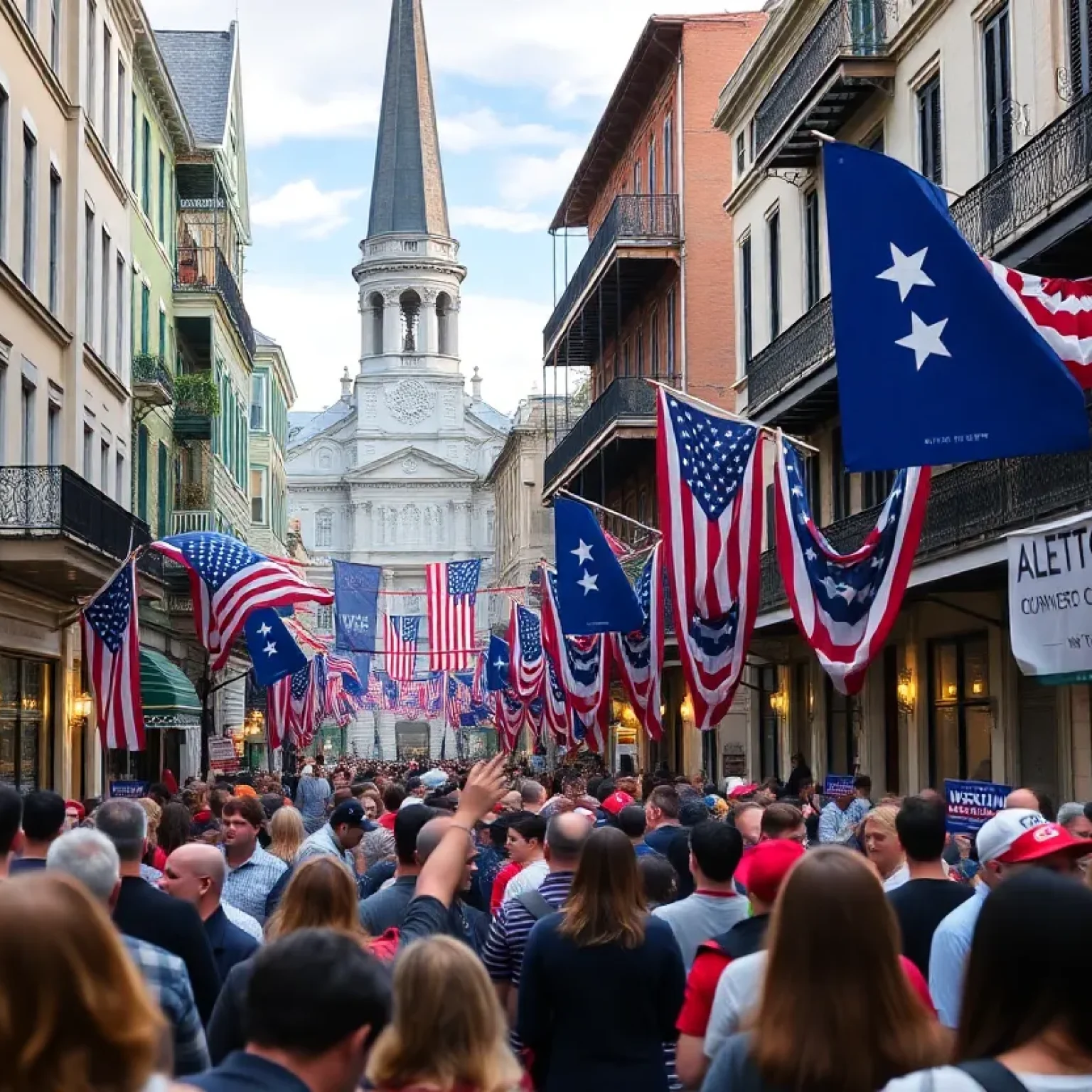 Crowd celebrating in New Orleans after mayor election results