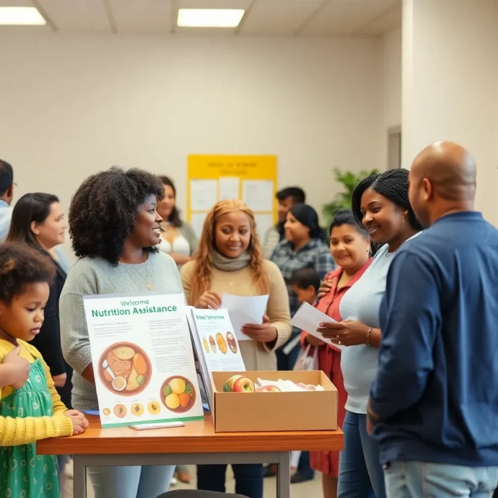 Families accessing SNAP assistance at a New Orleans community center