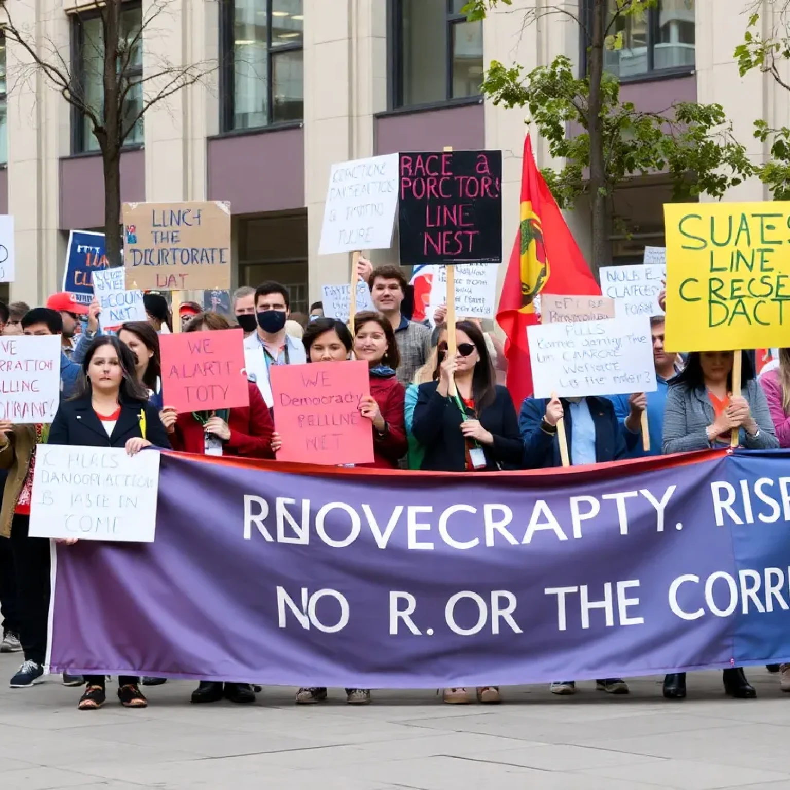 Participants at a No Kings protest in Louisiana