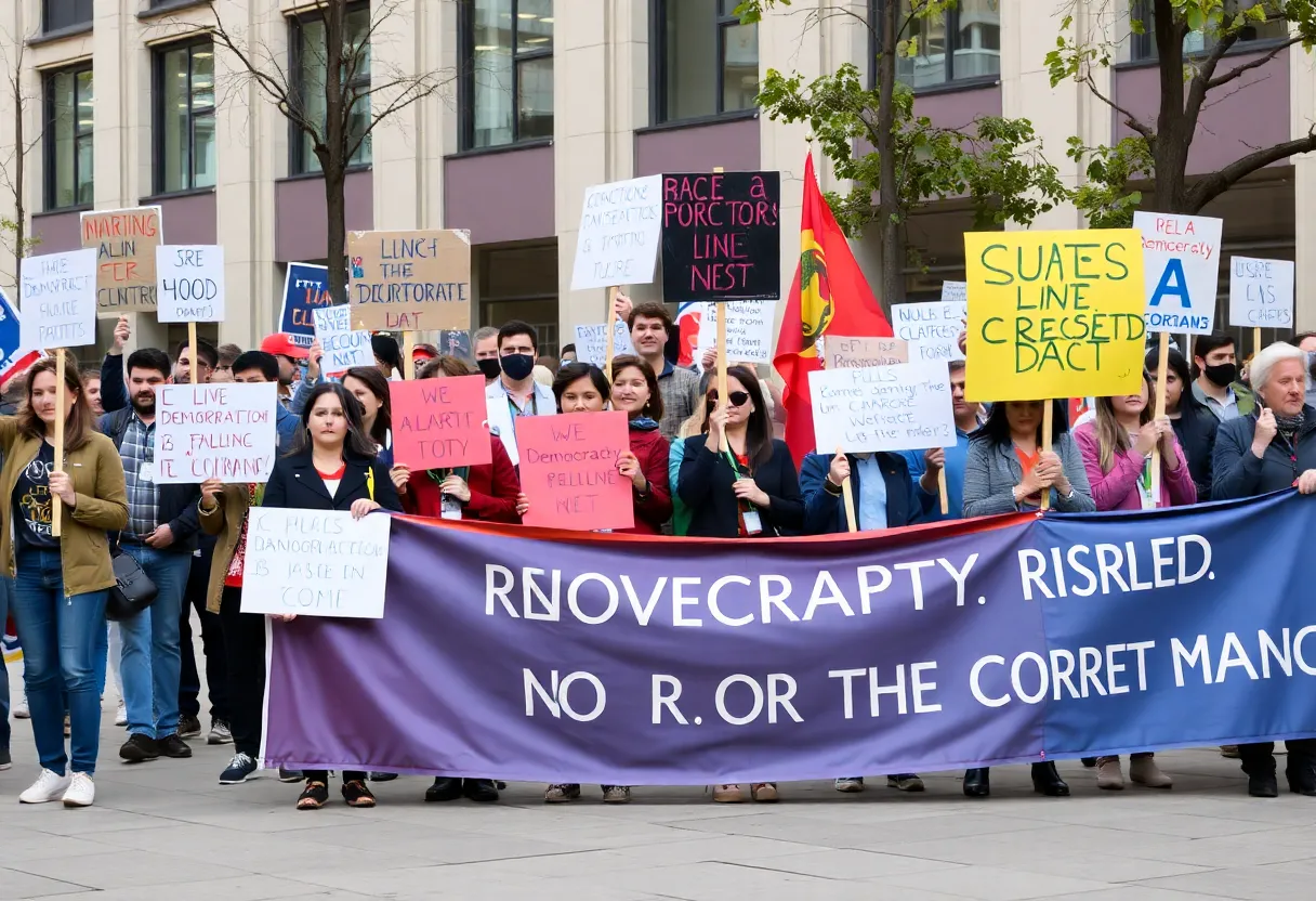 Participants at a No Kings protest in Louisiana
