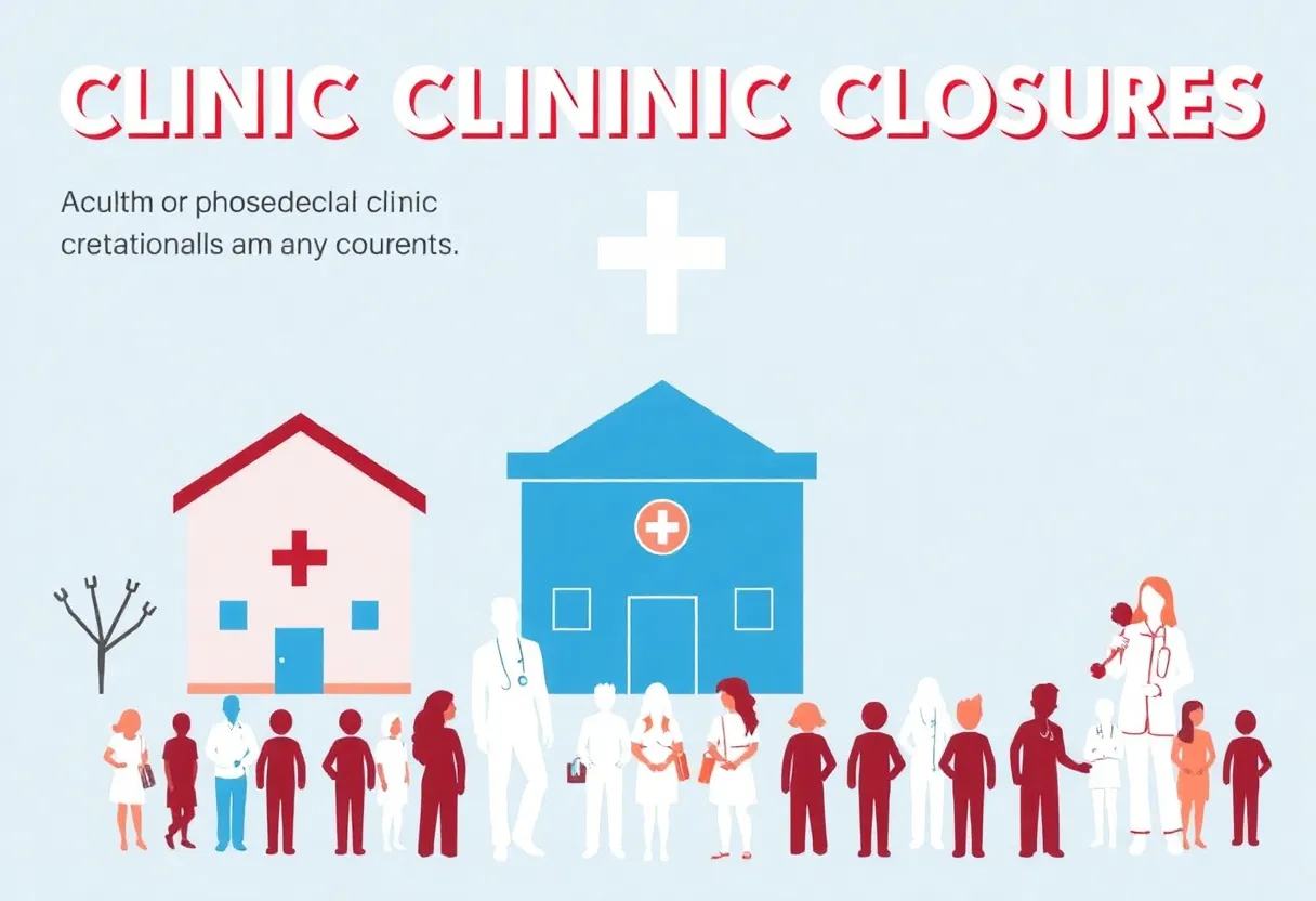 Illustration representing the impact of clinic closures on community health services