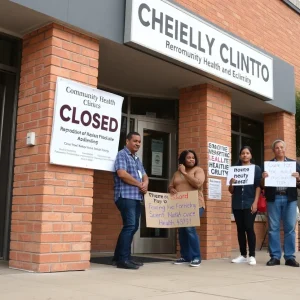 Exterior of a Planned Parenthood clinic with a closure sign displayed, reflecting community concerns over reproductive healthcare access.