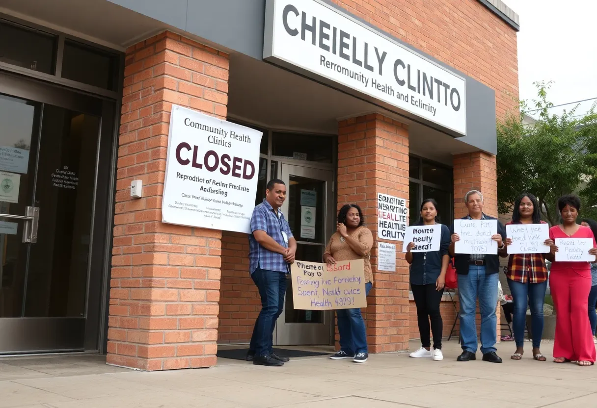 Exterior of a Planned Parenthood clinic with a closure sign displayed, reflecting community concerns over reproductive healthcare access.