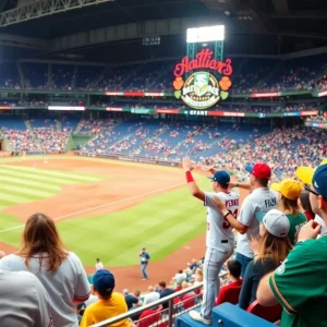 A lively baseball game featuring the Savannah Bananas with fans enjoying the event.