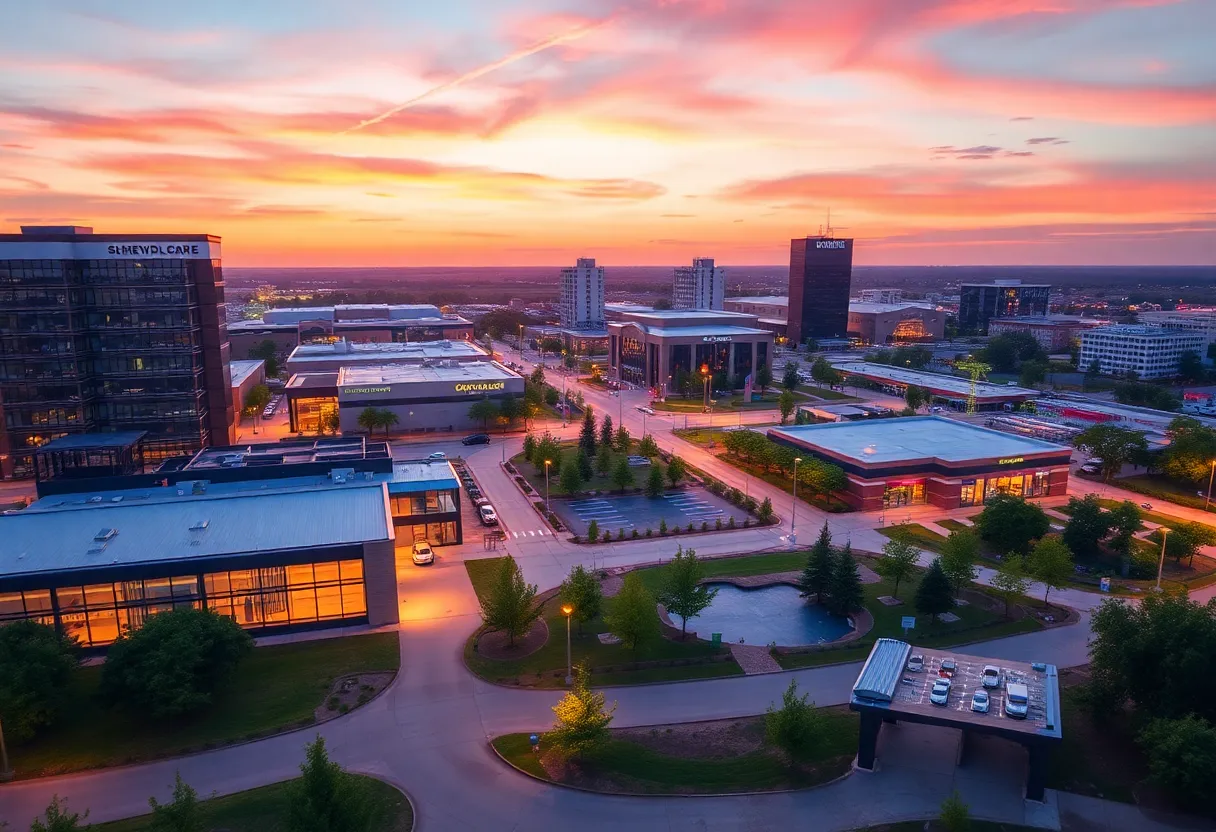 Aerial view of Shreveport-Bossier showcasing the economic development area