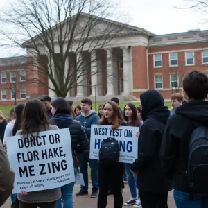 Students gathered in vigil outside Southern University for a victim of hazing.