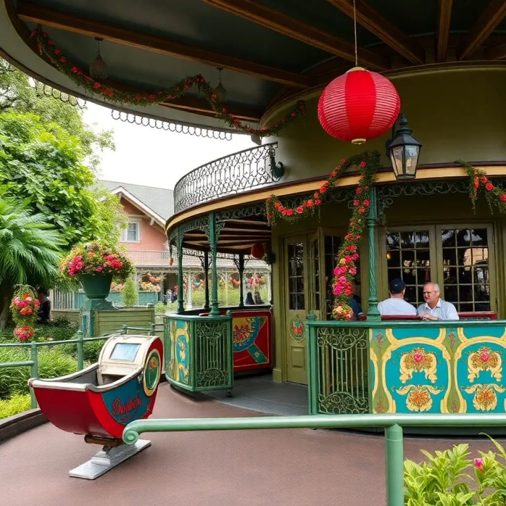 New Orleans themed ride at a Disney park showcasing cultural elements